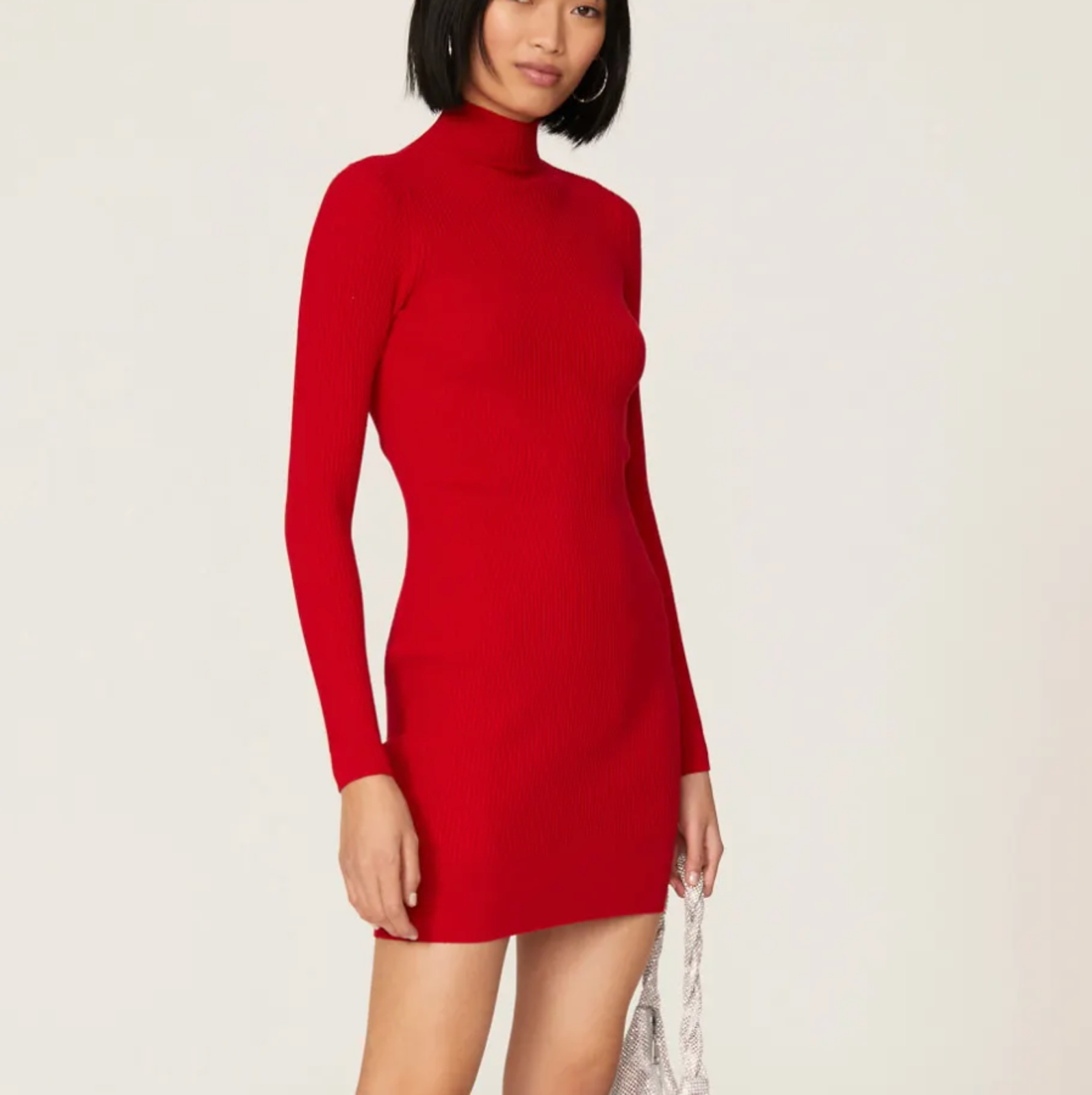 Ramy Brook Red Mini Knit Dress Medium Ribbed Work Bodycon Backless Designer $400